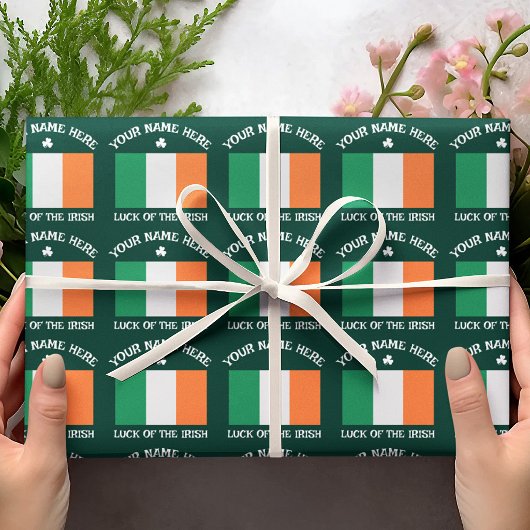 St. Patricks Day Irland Flagge Benutzername Shamro Geschenkpapier