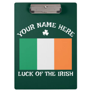 St. Patricks Day Irland Flagge Benutzername Shamro Klemmbrett