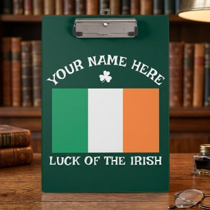 St. Patricks Day Irland Flagge Benutzername Shamro Klemmbrett