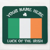 St. Patricks Day Irland Flagge Benutzername Shamro Mousepad (Vorne)