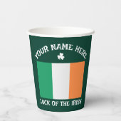 St. Patricks Day Irland Flagge Benutzername Shamro Pappbecher (Rückseite)
