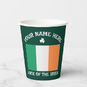 St. Patricks Day Irland Flagge Benutzername Shamro Pappbecher (Vorderseite)