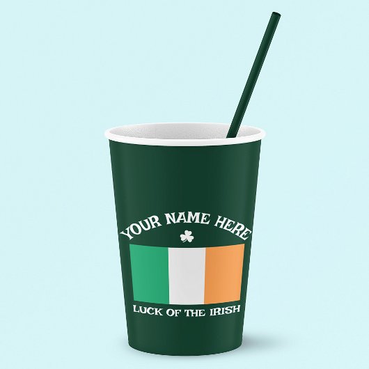 St. Patricks Day Irland Flagge Benutzername Shamro Pappbecher