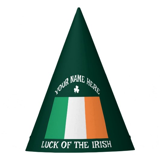 St. Patricks Day Irland Flagge Benutzername Shamro Partyhütchen (Vorderseite)