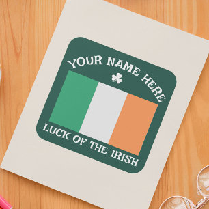 St. Patricks Day Irland Flagge Benutzername Shamro Quadratischer Aufkleber