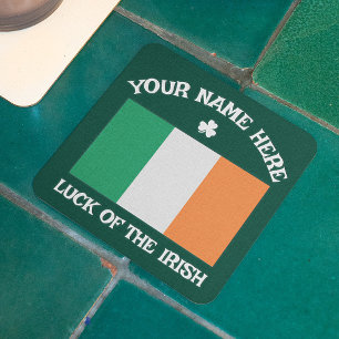St. Patricks Day Irland Flagge Benutzername Shamro Rechteckiger Pappuntersetzer