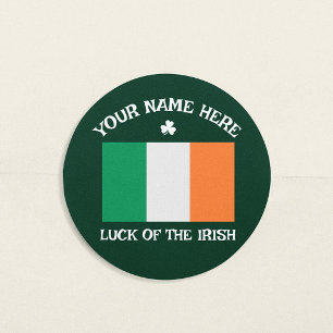 St. Patricks Day Irland Flagge Benutzername Shamro Runder Aufkleber