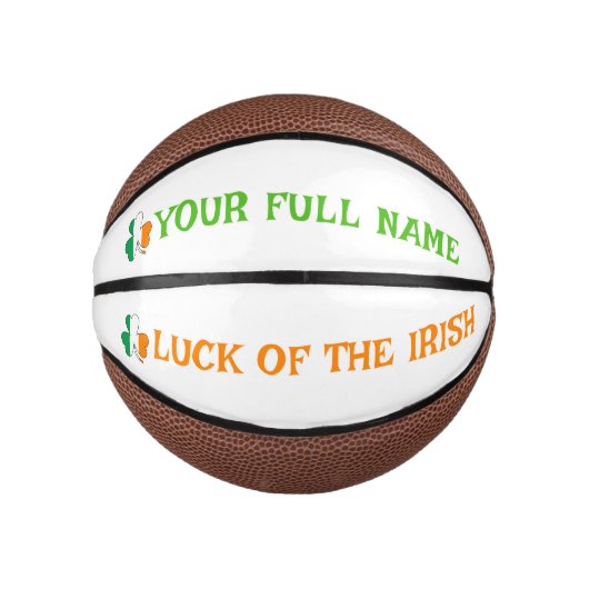 St. Patrick's Day Irland Flagge Shamrock Benutzerd Mini Basketball (Vorderseite)