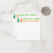 St. Patrick's Day Irland Flagge Shamrock Benutzerd Mitteilungskarte (Vorderseite/Rückseite Beispiel)