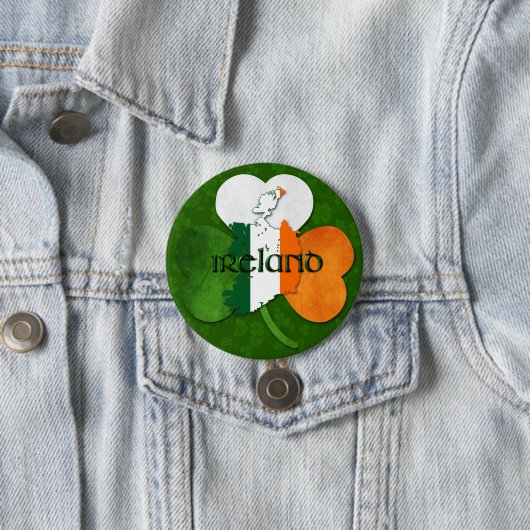 St. Patrick's Day - Irland/Karte Button (Beispiel)