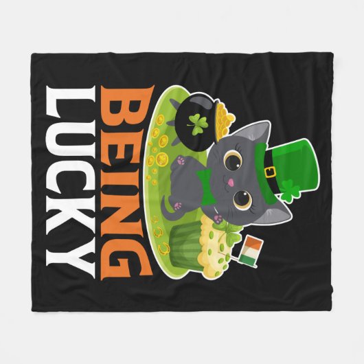 St. Patrick's Day ist glücklich Fleecedecke (Vorderseite (Horizontal))