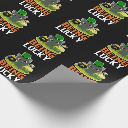 St. Patrick's Day ist glücklich Geschenkpapier (Ecke)