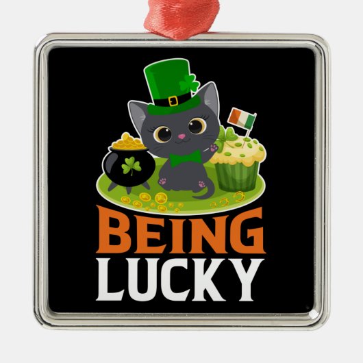 St. Patrick's Day ist glücklich Ornament Aus Metall (Vorne)
