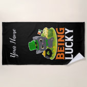 St. Patrick's Day ist glücklich Strandtuch (Vorderseite)