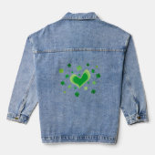 St Patrick's Day Jeans-Jacke mit glücklichen Kleeb Jeansjacke (Rückseite)