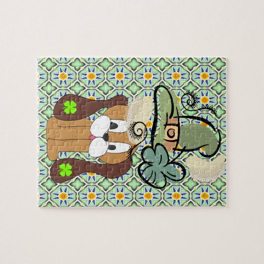 St. Patrick's Day Jigsaw Puzzle Dog (Horizontal)