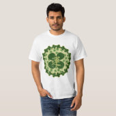 St Patricks Day Kanji Kleeblätter gestört T-Shirt (Vorne ganz)