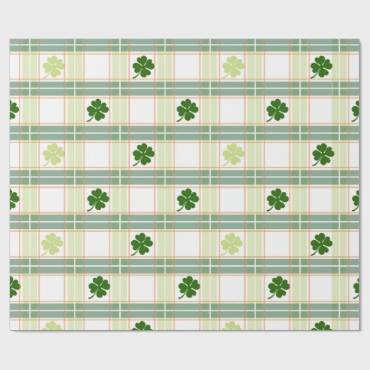 St. Patrick's Day Kariert Geschenkpapier (Flach)