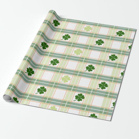 St. Patrick's Day Kariert Geschenkpapier (Ungerollt)