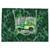 St. Patrick's Day Karierter Vintager Lkw Große Geschenktüte (Rückseite)
