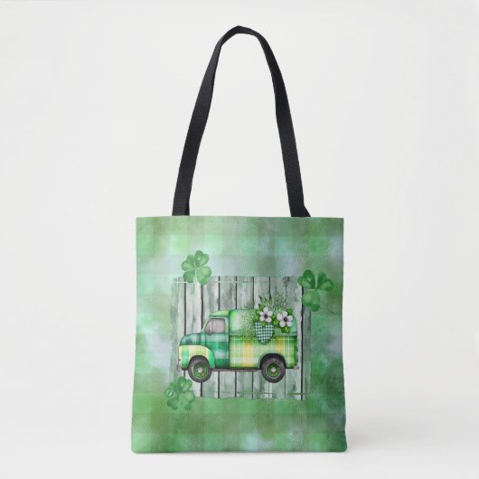 St. Patrick's Day Karierter Vintager Lkw Tasche (Vorderseite)