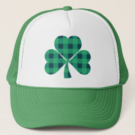 St. Patrick's Day | kariertes grünes Klee | Truckerkappe