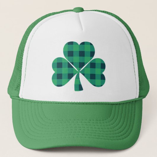 St. Patrick's Day | kariertes grünes Klee | Truckerkappe (Vorderseite)
