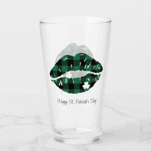 St. Patrick's Day Karo-Lippen Glas