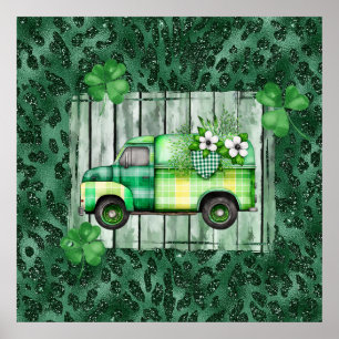 St. Patrick's Day Karo Vintage-LKW Poster
