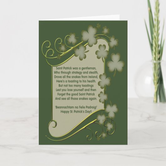 St. Patricks Day Karte (Vorderseite)