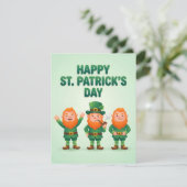 St. Patrick's Day Karte für Kinder Leprechaun (Stehend Vorderseite)