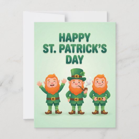 St. Patrick's Day Karte für Kinder Leprechaun (Vorderseite)