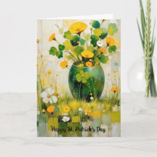 St. Patrick's Day Karte mit grüner Vase