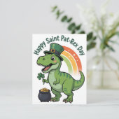 St. Patrick's Day Karte Pat Rex Dino (Stehend Vorderseite)