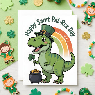 St. Patrick's Day Karte Pat Rex Dino