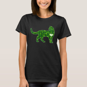 St. Patrick's Day Katze Irisches Grün Kleeblatt He T-Shirt