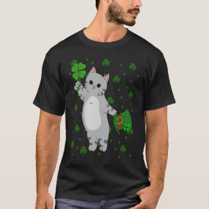St. Patricks Day Katze Kleeblatt Muster St. Patric T-Shirt