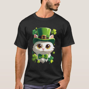 St Patricks Day Katze Leprechaun Hut Shamrock Heil T-Shirt