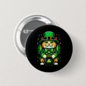 St. Patricks Day Katze Leprechaun Katze Irischer K Button (Vorne & Hinten)