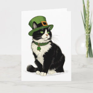 St. Patricks Day Katze Leprechaun Shamrock Katze K Karte