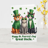 St. Patricks Day Katzen Großonkel Karte (Gelbe Blume)