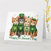 St. Patrick's Day Katzen Karte (Gelbe Blume)
