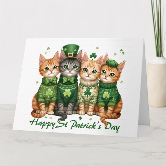 St. Patrick's Day Katzen Karte (Vorderseite)