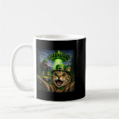 St. Patricks Day Katzen-Selfie mit Leprechaun Bigf Kaffeetasse (Links)