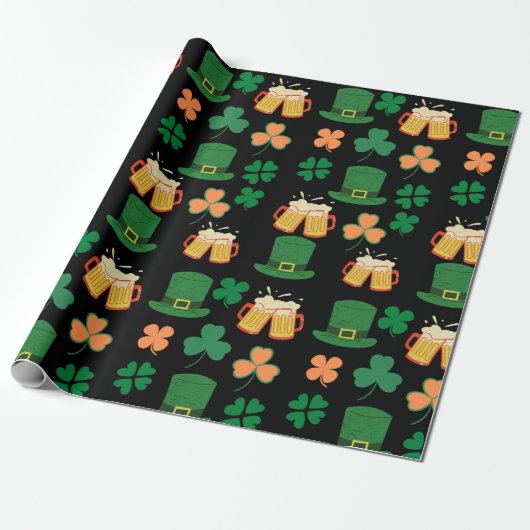 St. Patrick's Day keltisches, irisches lustiges Bi Geschenkpapier (Ungerollt)