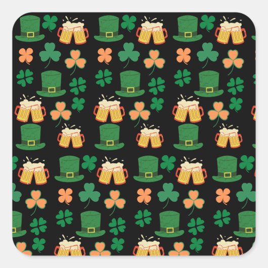 St. Patrick's Day keltisches, irisches lustiges Bi Quadratischer Aufkleber (Vorderseite)