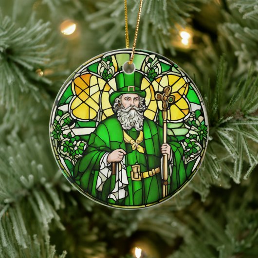 St Patricks Day Keramik Ornament (Baum)