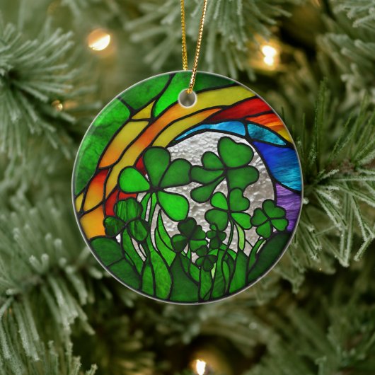 St Patricks Day Keramik Ornament (Baum)