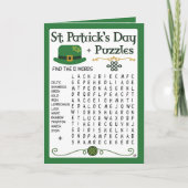 St Patrick's Day Kids Puzzles Activity Card Karte (Vorderseite)