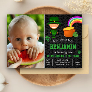 St. Patrick's Day Kinderfoto Geburtstagseinladung Einladung